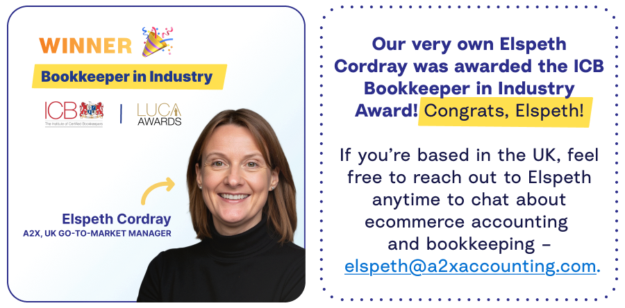 A2X's Elspeth Cordray won the ICB Bookkeeper in Industry Award!