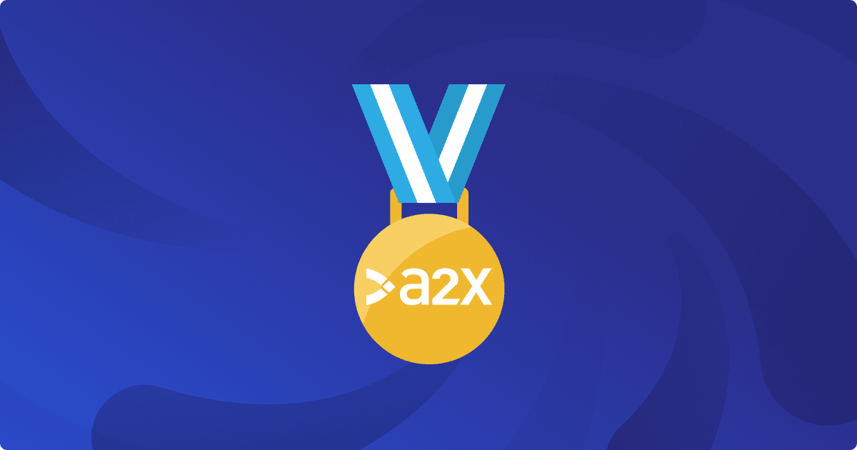 The A2X logo in a gold medal signifying 'Gold Standard' ecommerce accounting