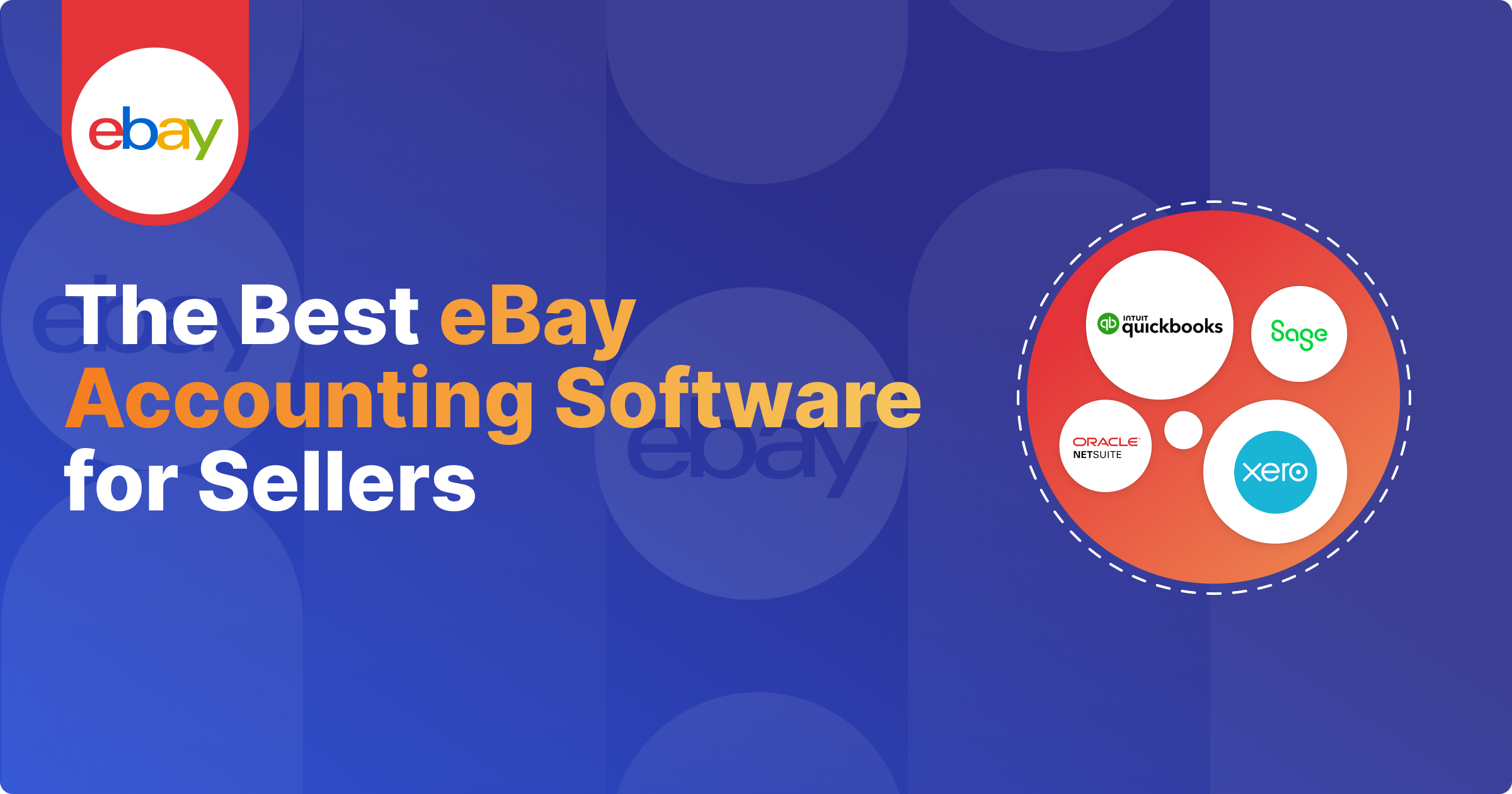 An illustration with the text 'The Best eBay Accounting Software for Sellers' with logos of all featured accounting software solutions