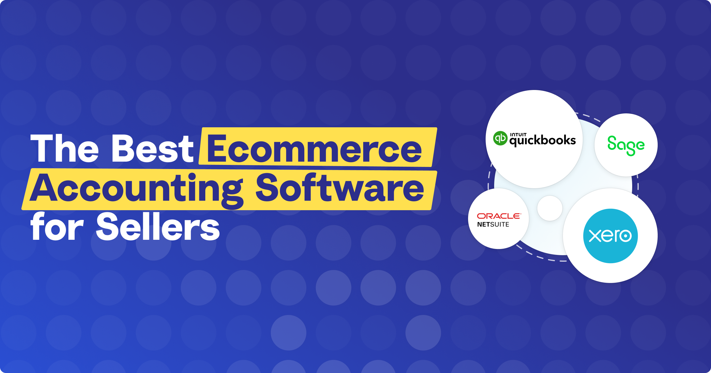 The Best Ecommerce Accounting Software in 2025 and Beyond Hero Image highlighting QuickBooks, Xero, Sage, and NetSuite