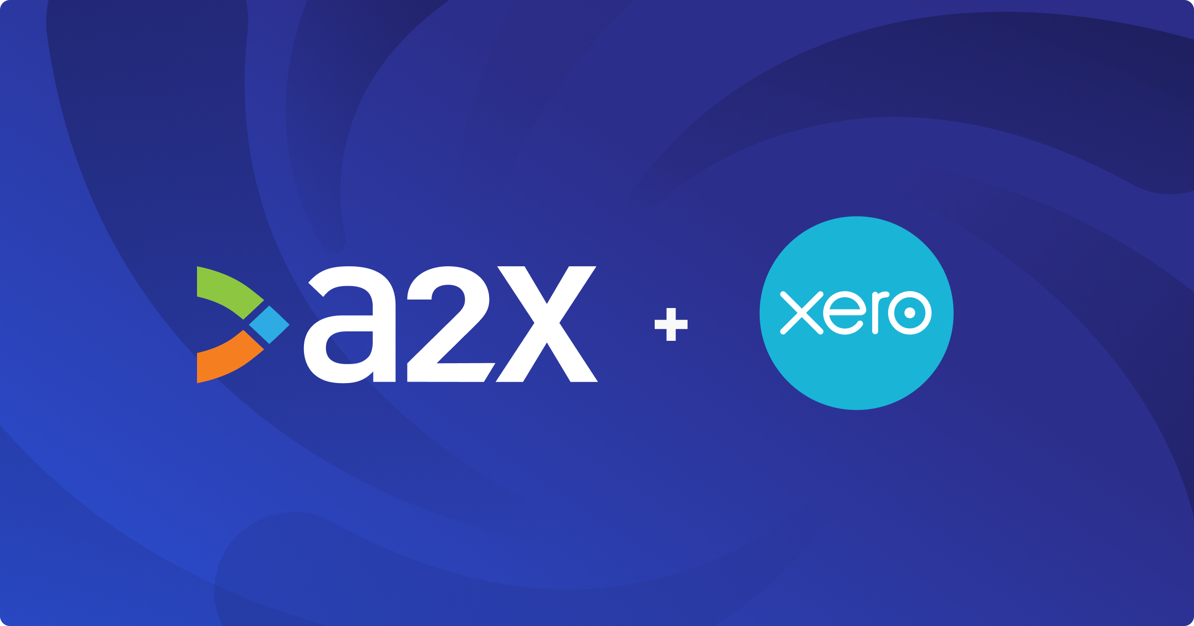 The A2X and Xero logos against a blue background