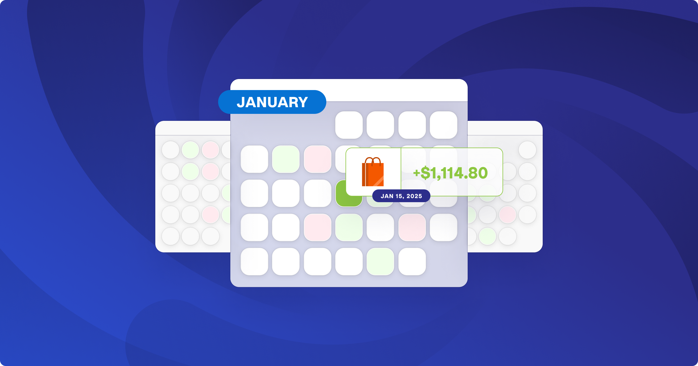 An illustration depicting timelines and a transaction to indicate accrual accounting for ecommerce