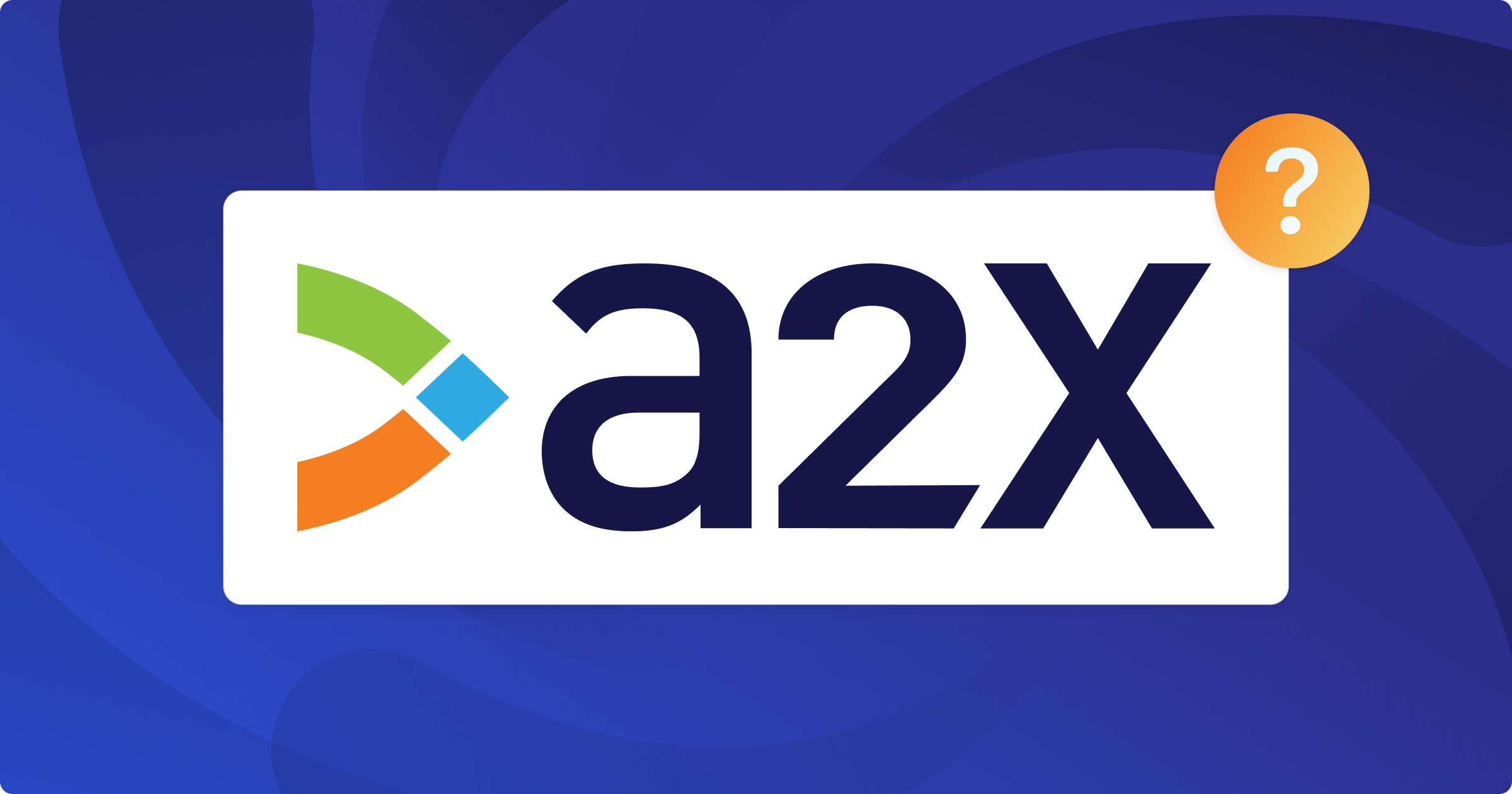 The A2X logo with a question mark beside it