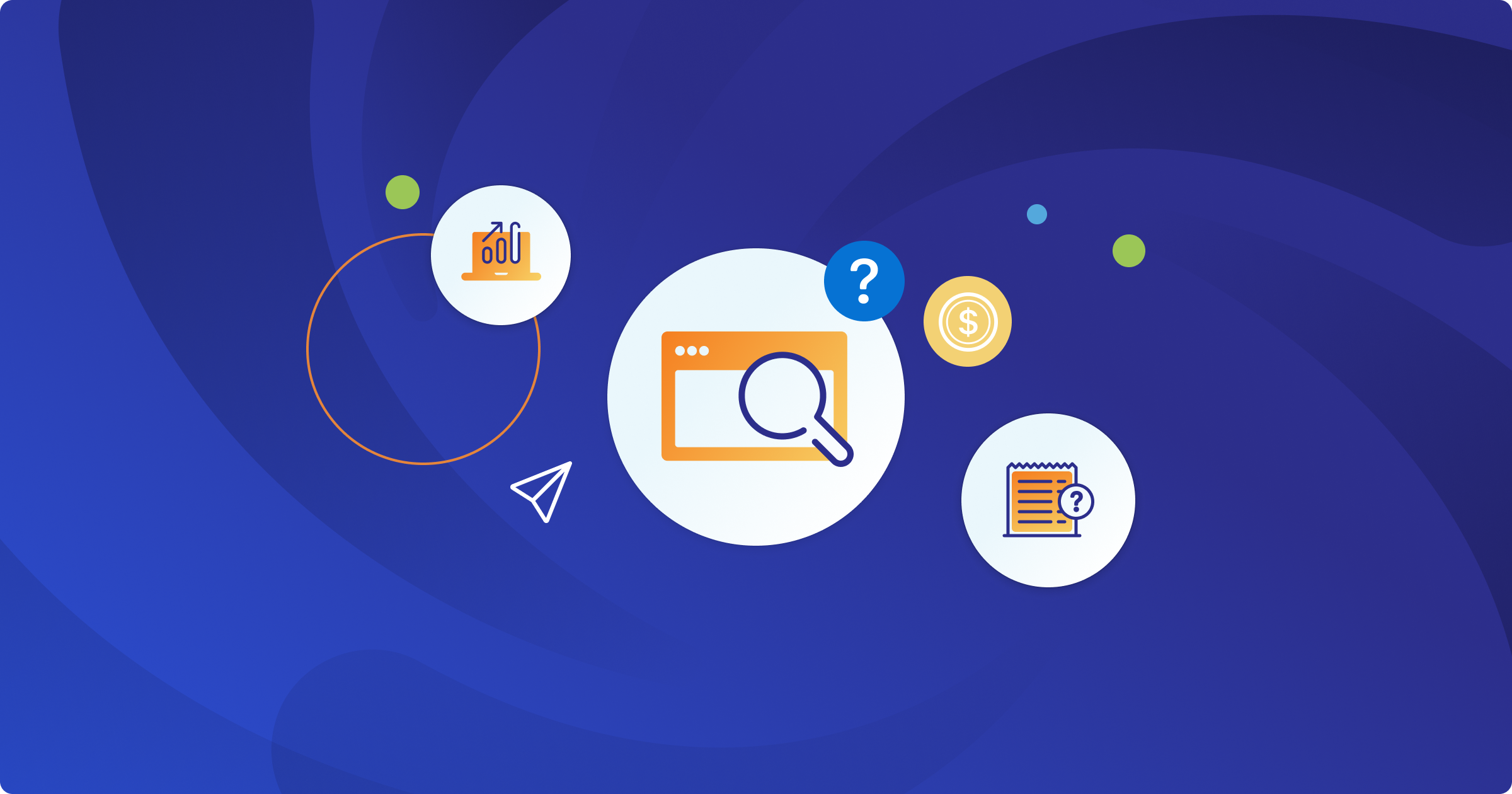 An illustration depicting some of the complexities of ecommerce accounting through a series of icons